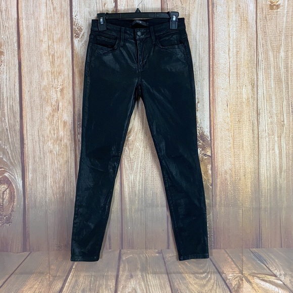 💙Joe’s Jeans Coated Black Skinny Ankle Jean Size 26x27 - Picture 2 of 13